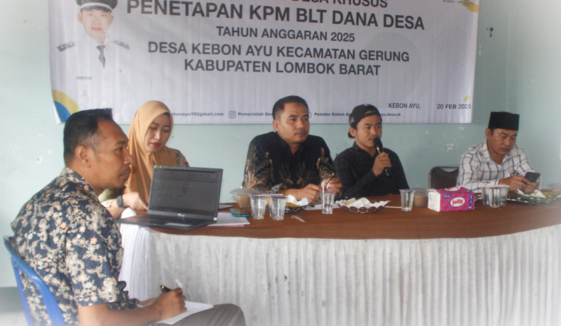 Pemerintah Desa Kebon Ayu menggelar Musyawarah Desa Khusus (Musdessus) guna menetapkan penerima Bantuan Langsung Tunai Dana Desa (BLT-DD) Tahun Anggaran 2025.